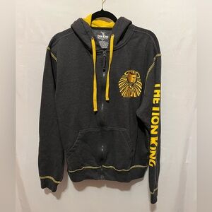 Disney The Lion King Broadway Gray Yellow Zipper Hoodie Jacket Large Unisex